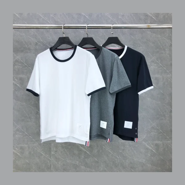 톰브라운 클래식 포플린 링거 티셔츠 3COLOR (WHITE) (BLACK) (GRAY)